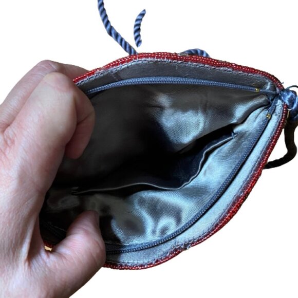 Vintage 90s beaded sequin evening crossbody purse - Picture 10 of 13